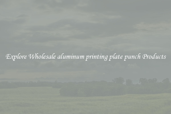 Explore Wholesale aluminum printing plate punch Products
