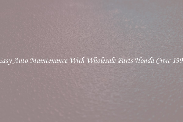 Easy Auto Maintenance With Wholesale Parts Honda Civic 1996