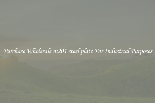 Purchase Wholesale ni201 steel plate For Industrial Purposes