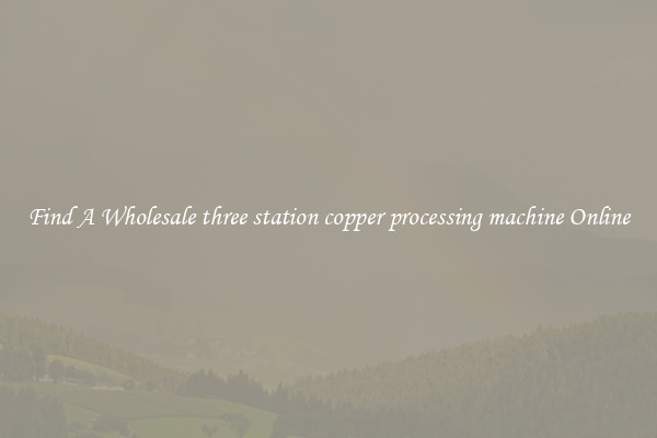 Find A Wholesale three station copper processing machine Online