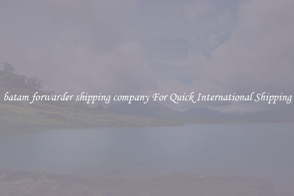 batam forwarder shipping company For Quick International Shipping