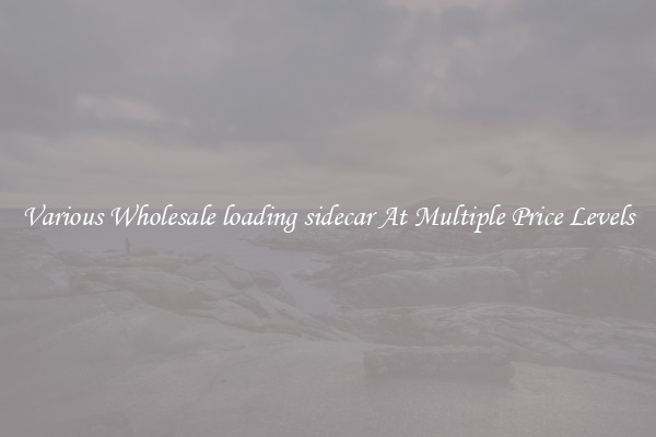 Various Wholesale loading sidecar At Multiple Price Levels