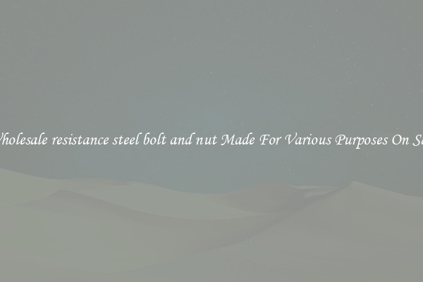 Wholesale resistance steel bolt and nut Made For Various Purposes On Sale